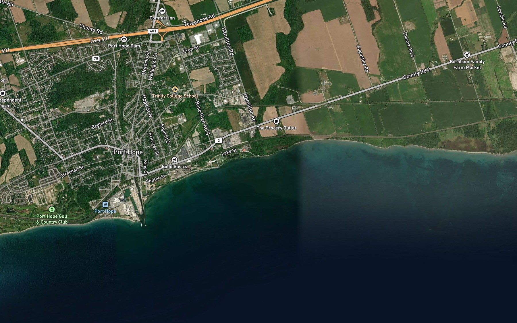 Satellite map of the Gage Creek