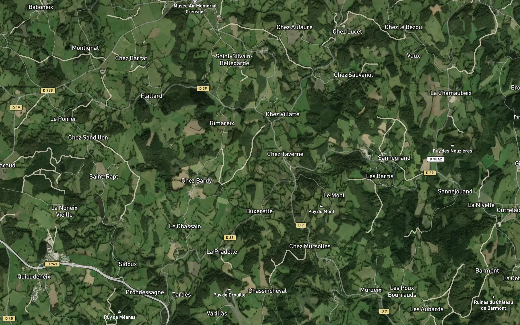 Satellite map of the Roudeau