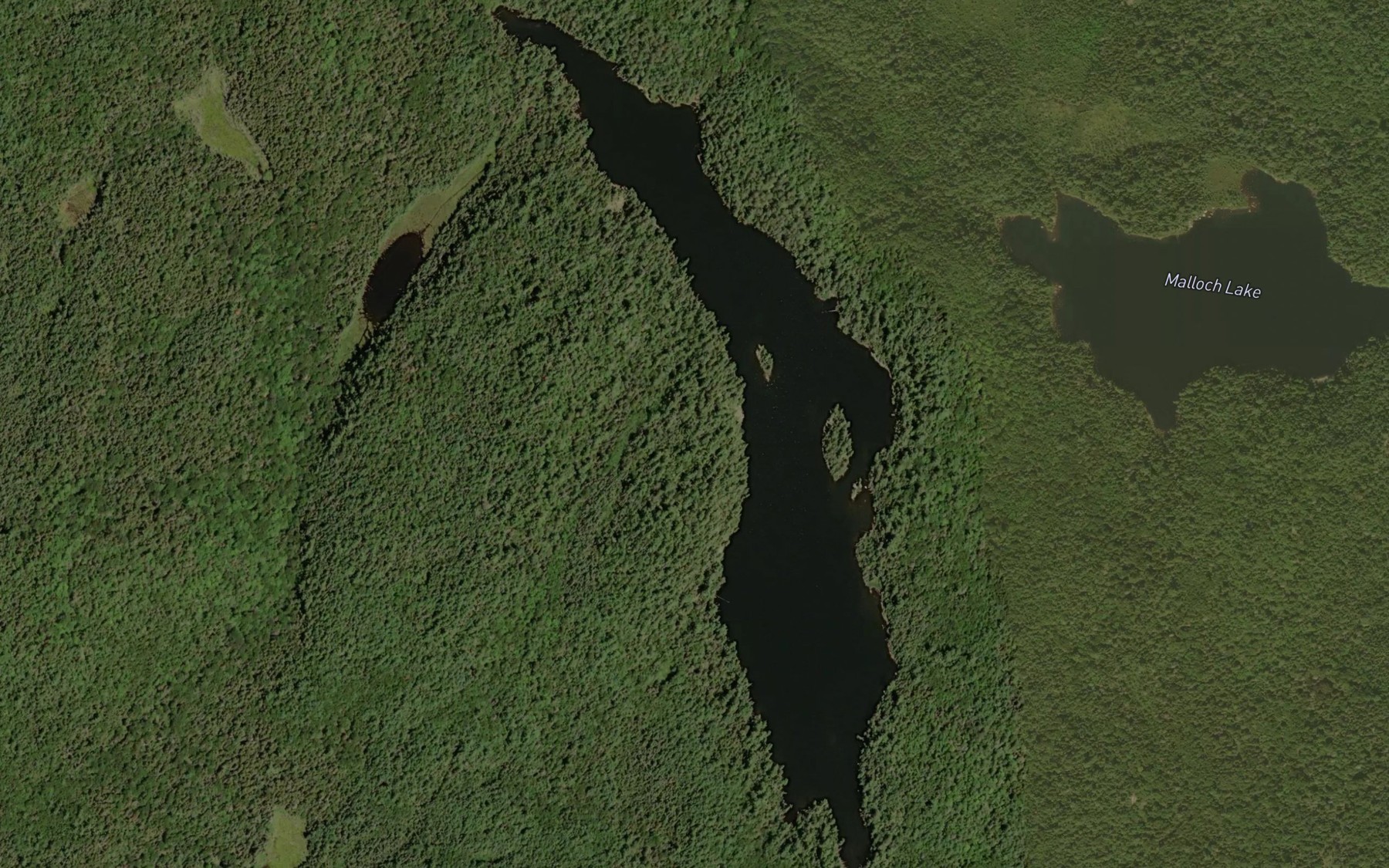 Satellite map of the Side Rock Lake