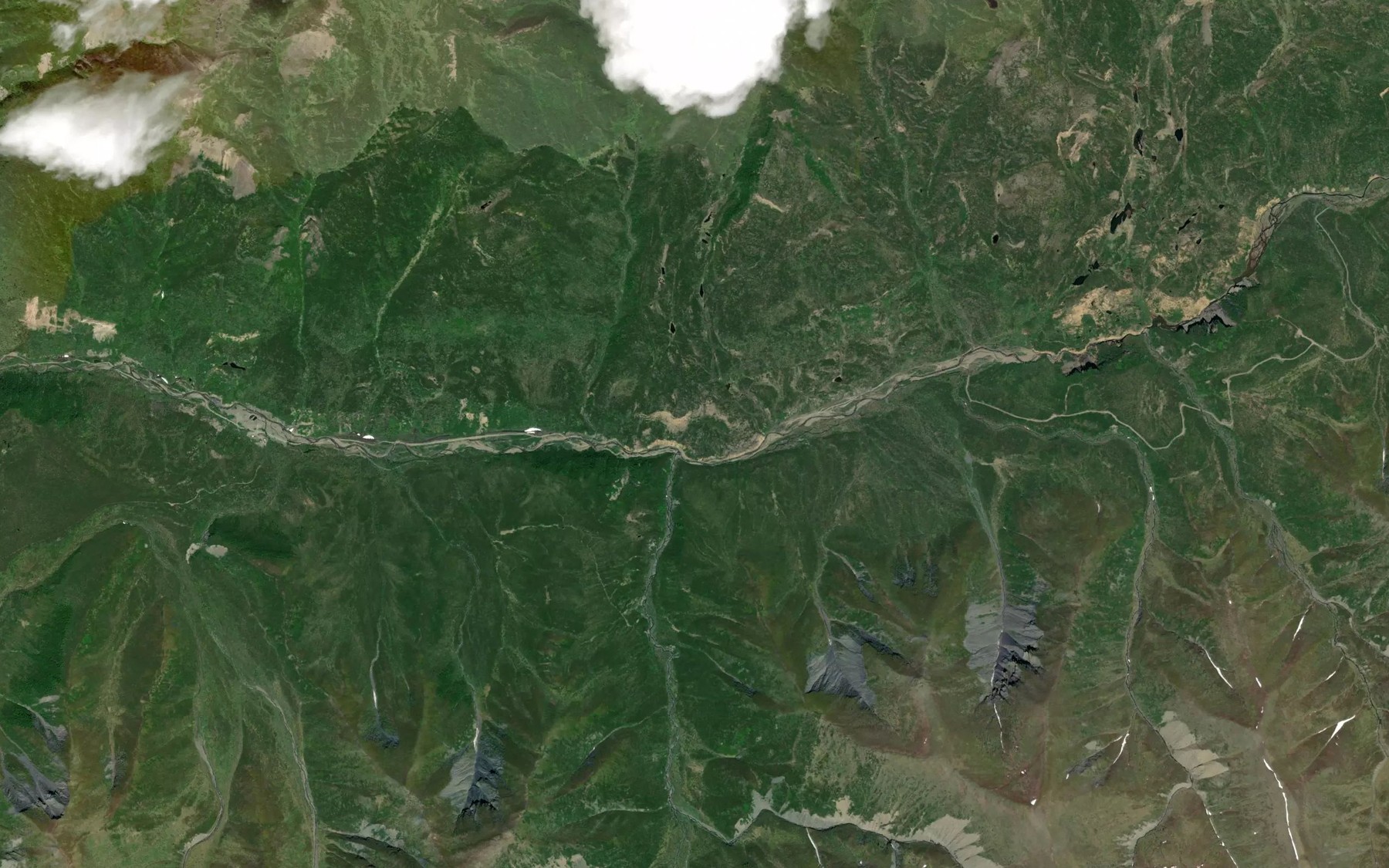Satellite map of the Papoose Creek