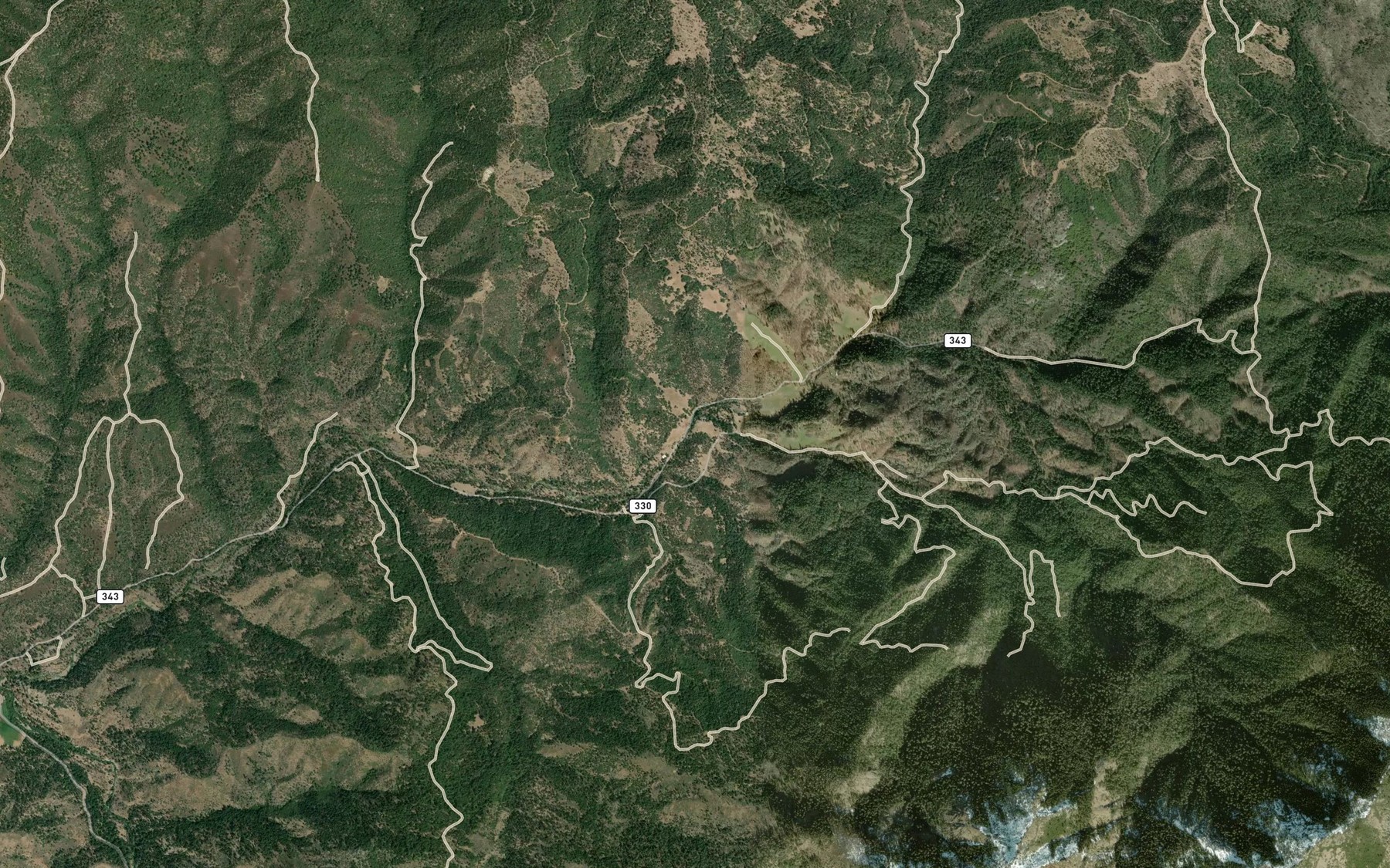 Satellite map of the Sims Creek