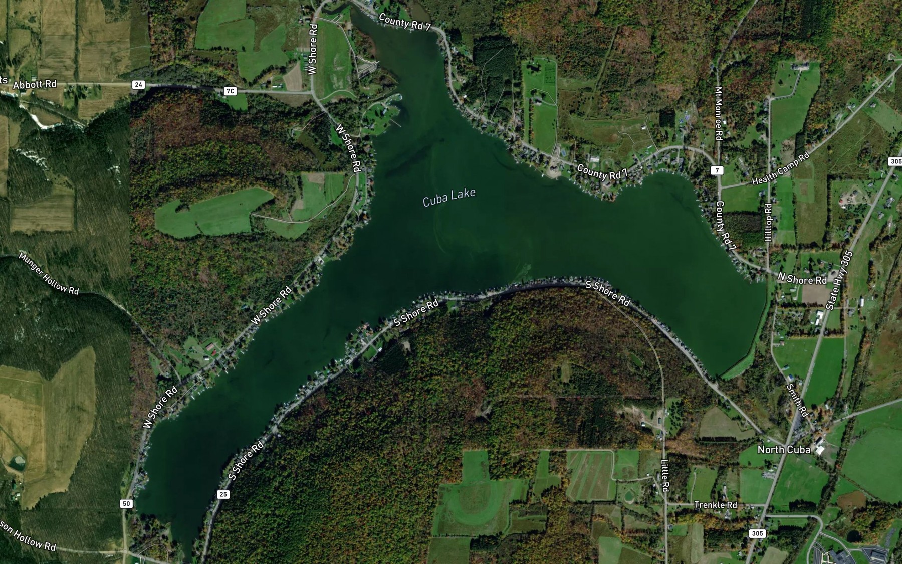 Satellite map of the Cuba Lake