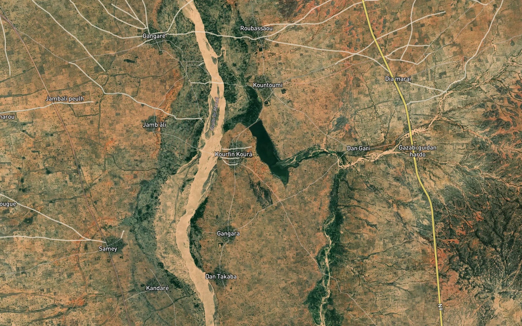 Satellite map of the Rikiji