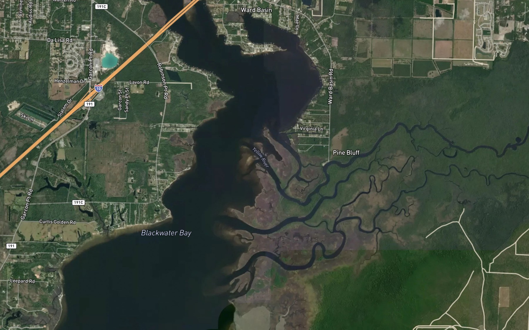Satellite map of the Yellow River