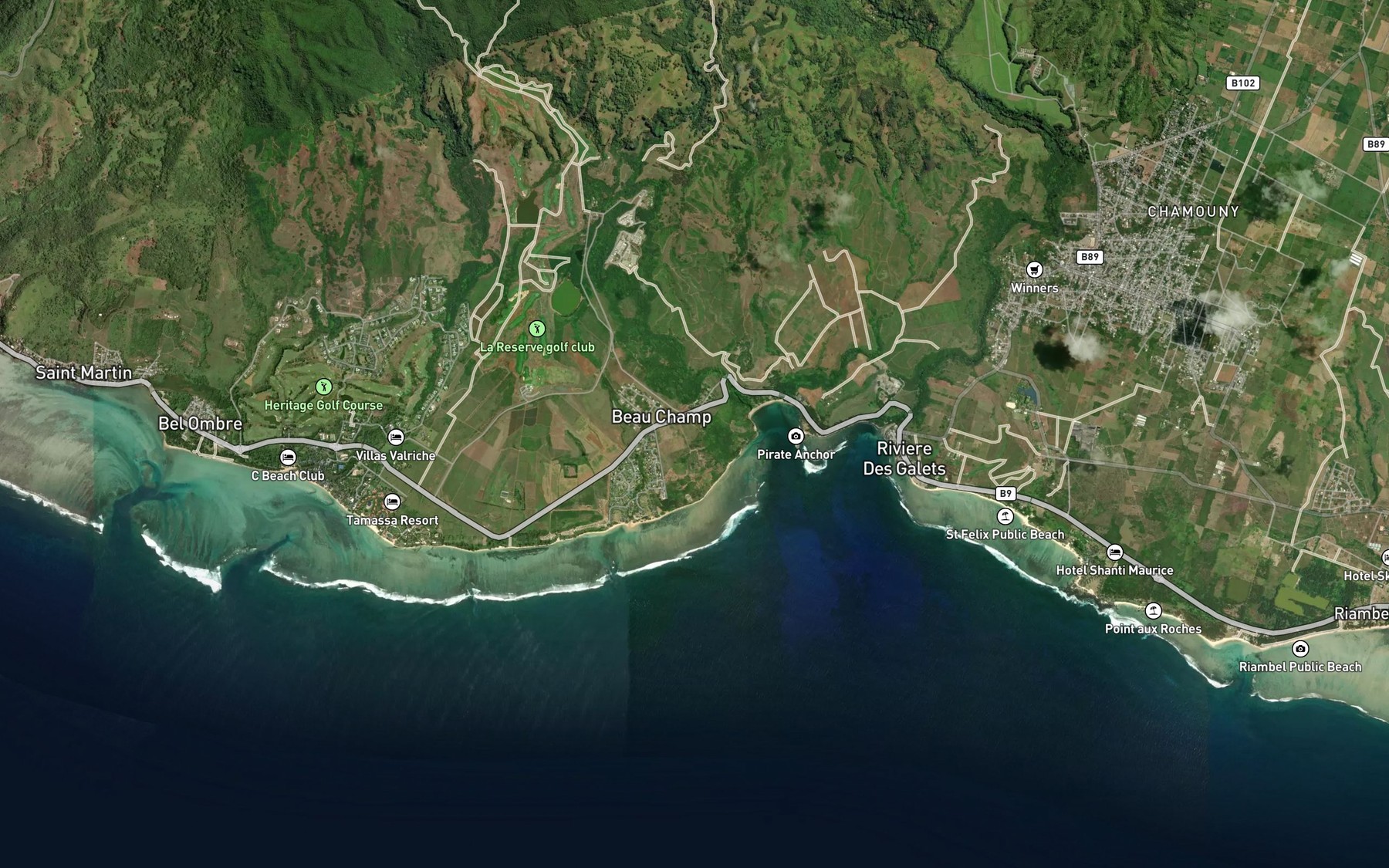Satellite map of the Bay Jacotet