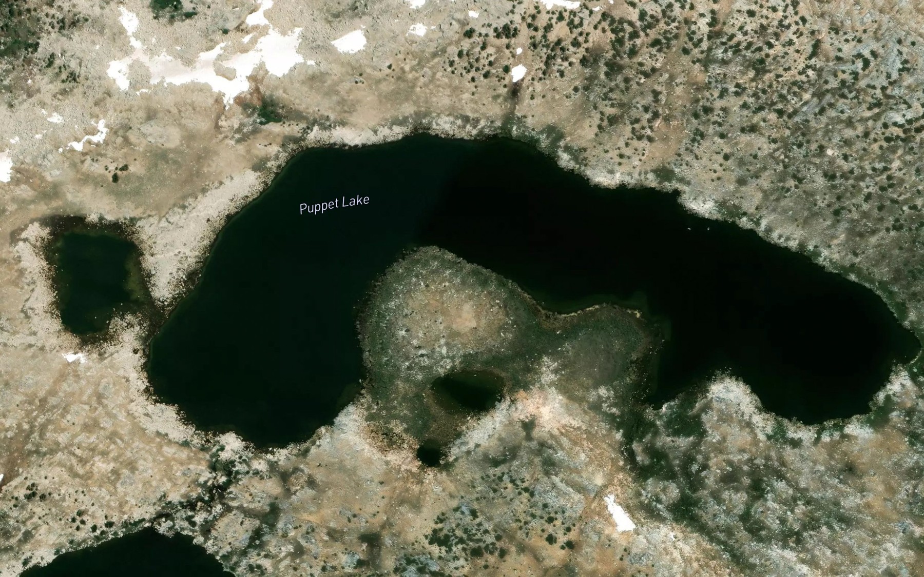 Satellite map of the Puppet Lake