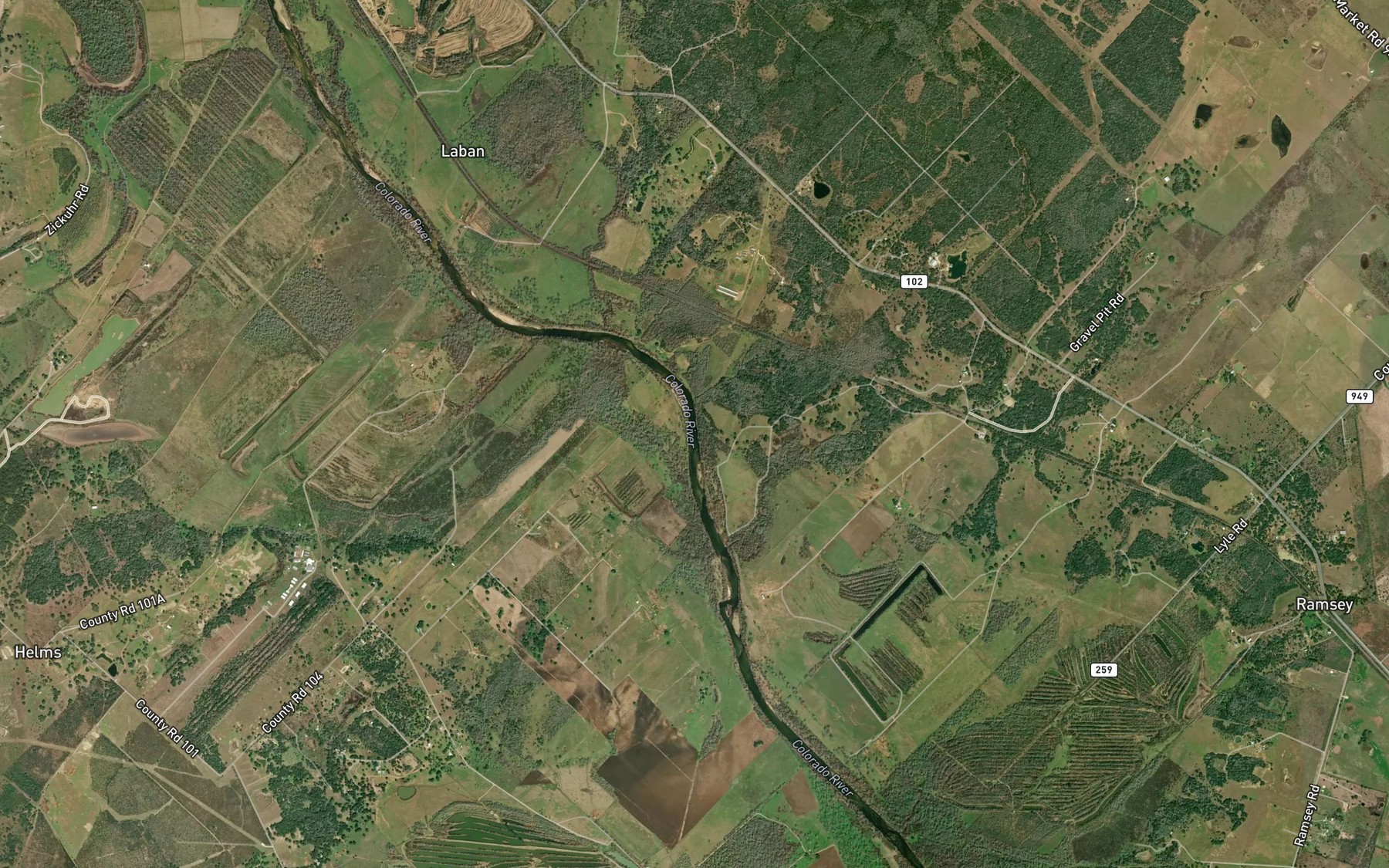 Satellite map of the Wolfpen Creek