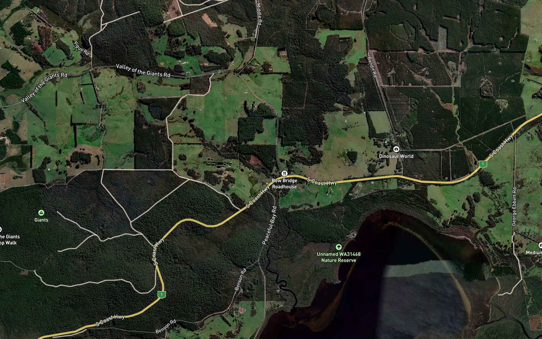 Satellite map of the Bow River