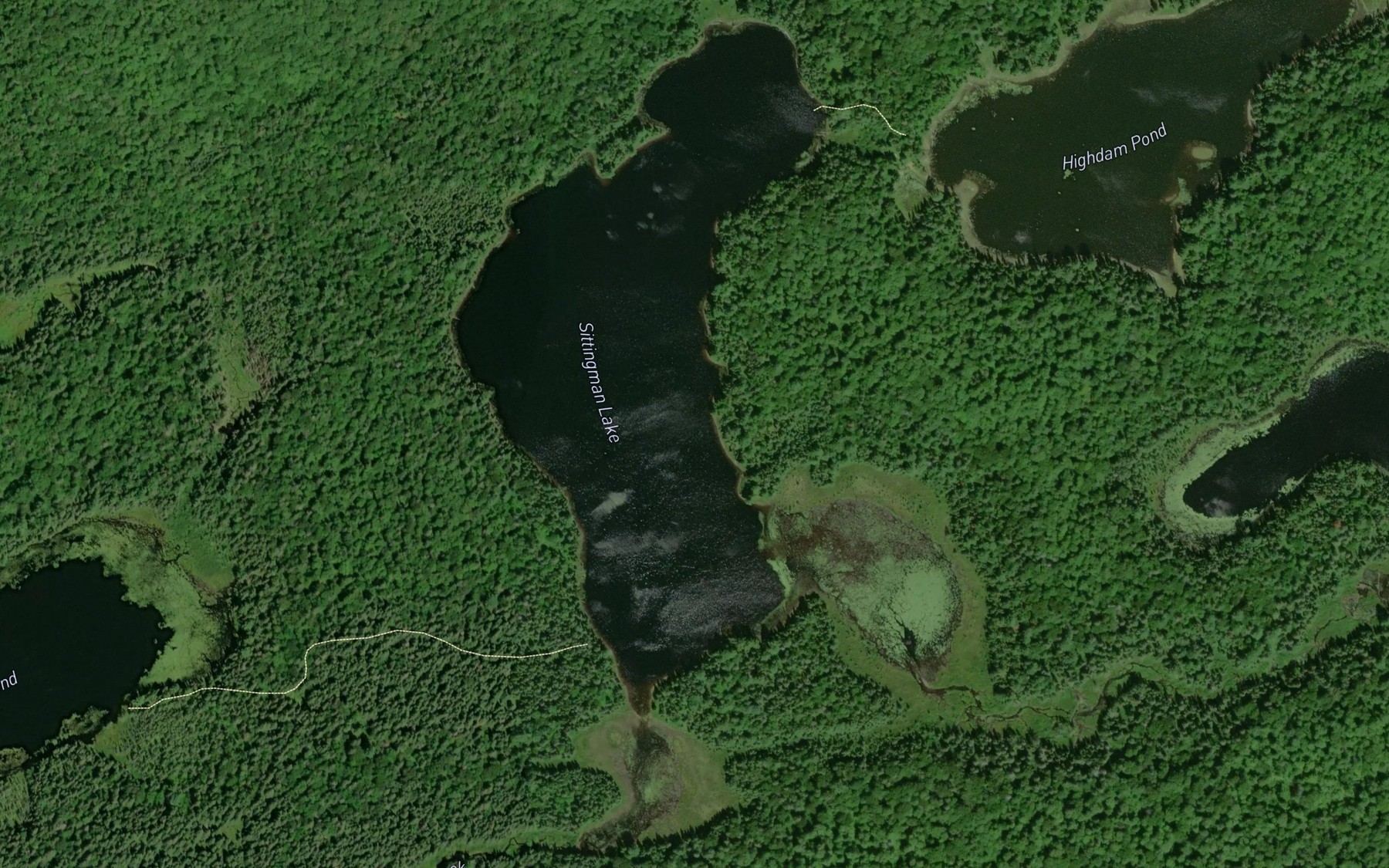 Satellite map of the Sittingman Lake