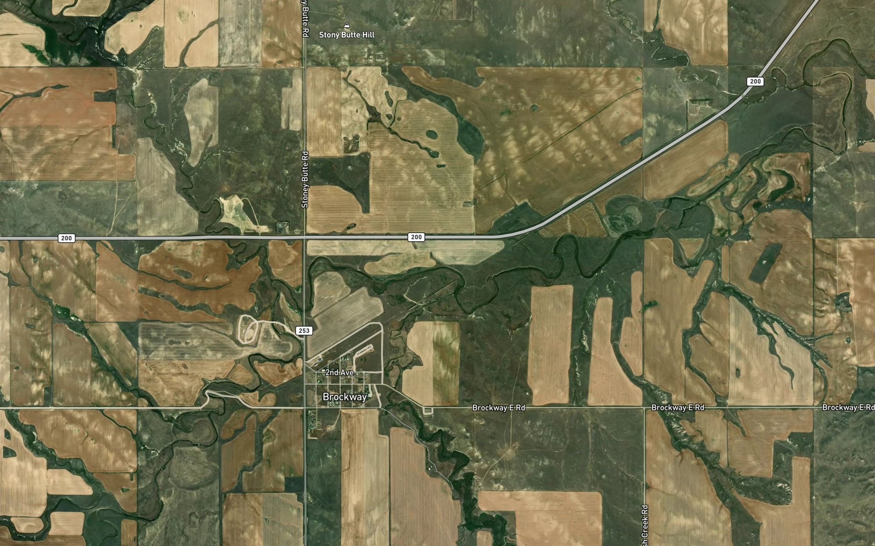Satellite map of the Ash Creek
