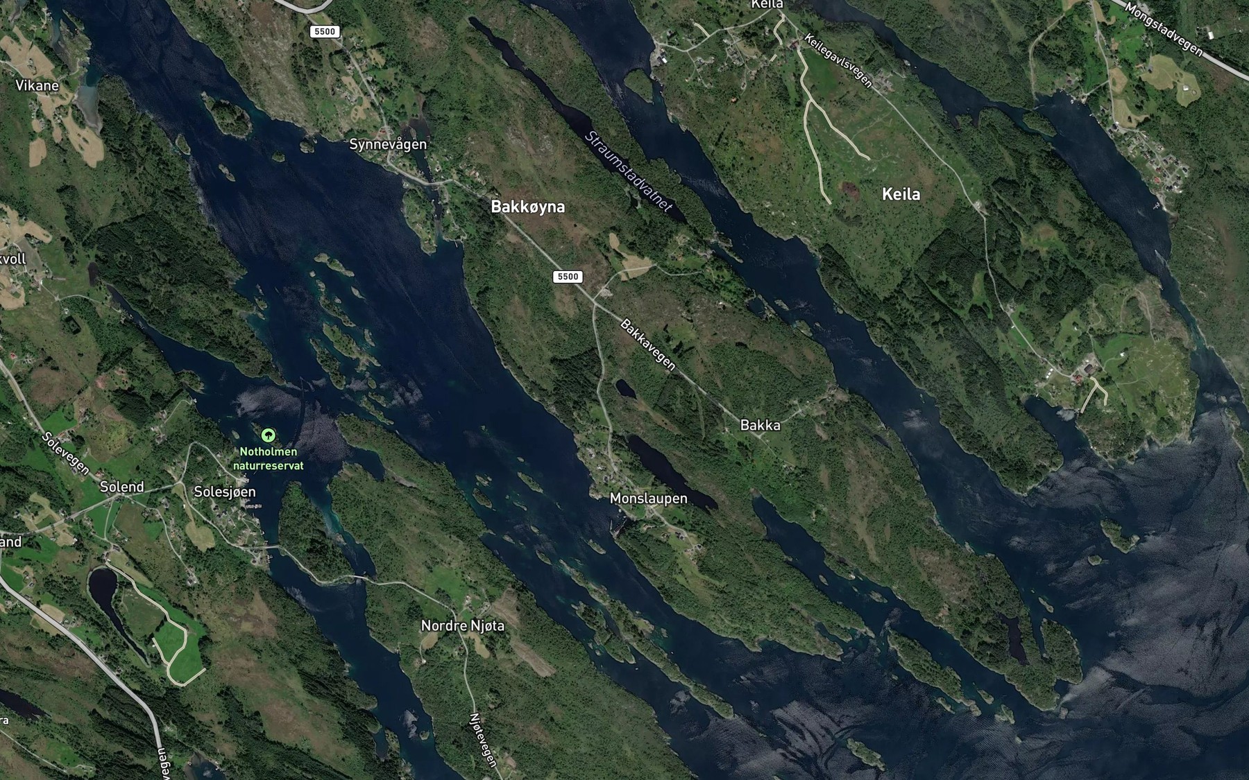 Satellite map of the Bakkavatnet