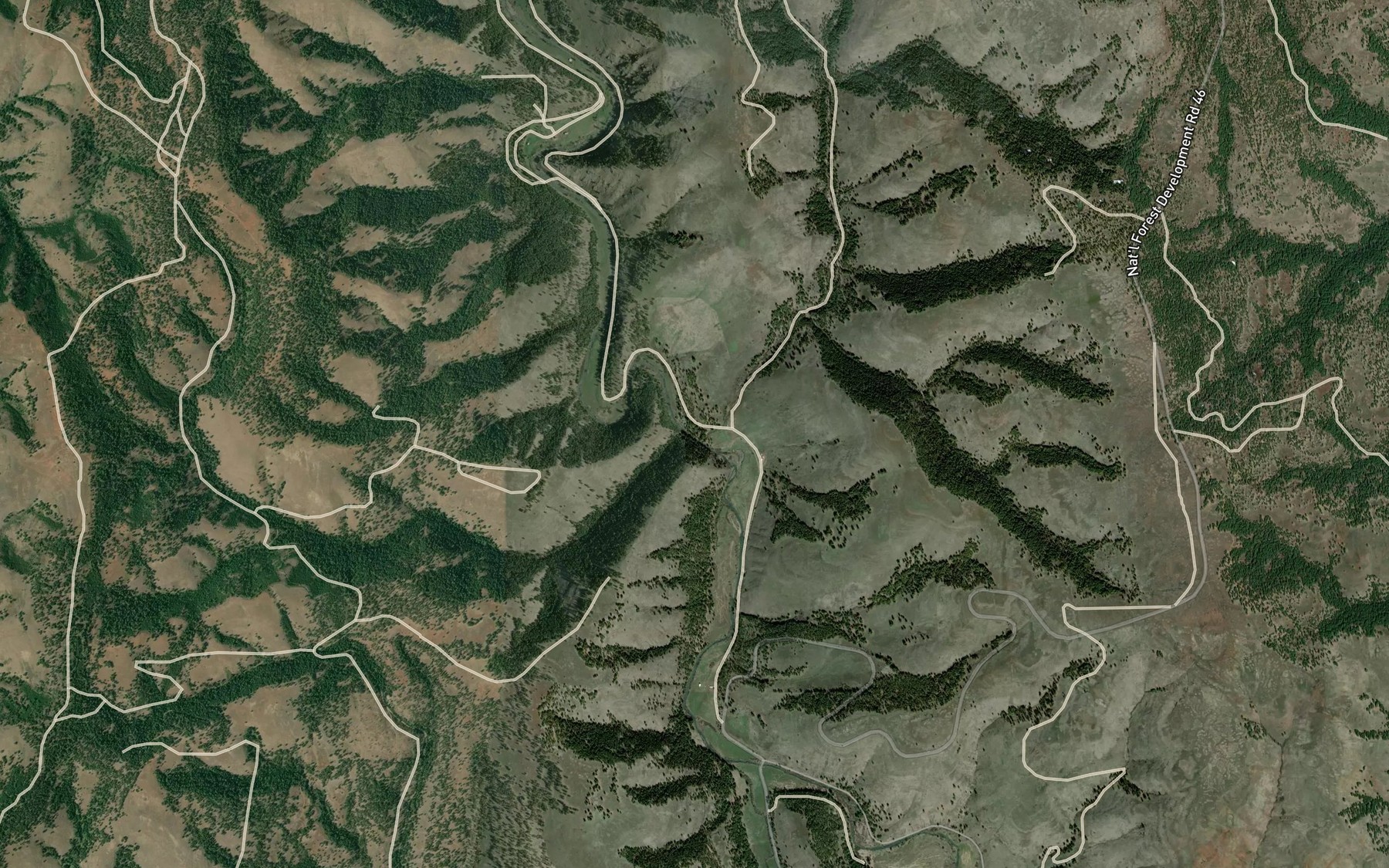 Satellite map of the Sumac Creek