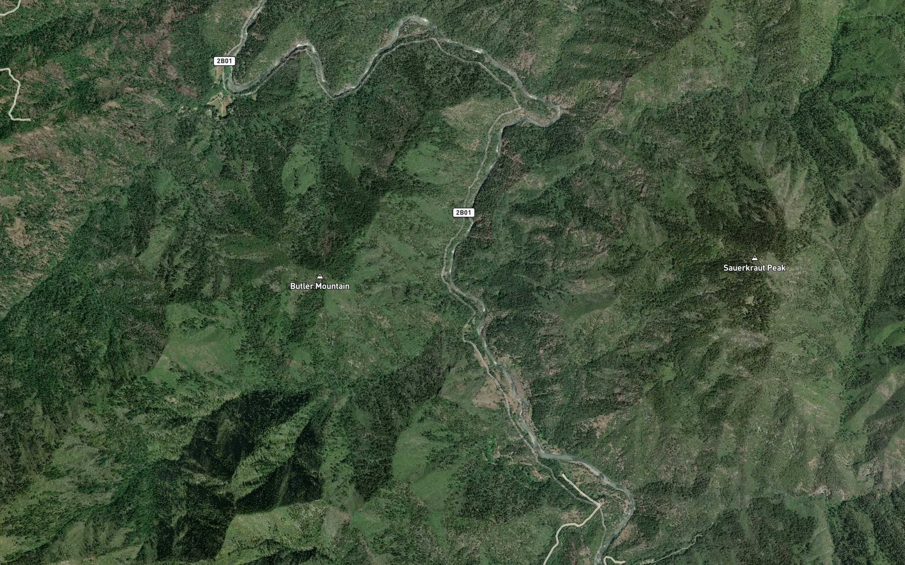 Satellite map of the Morehouse Creek