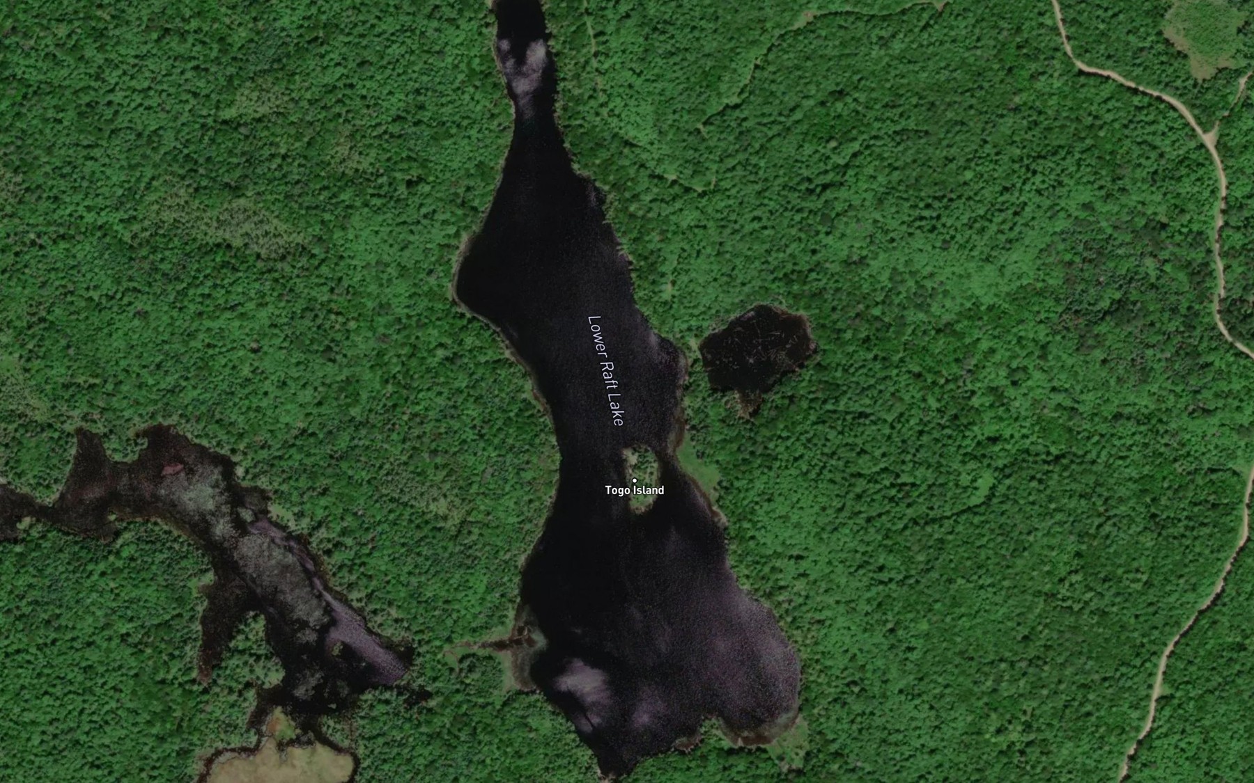 Satellite map of the Lower Raft Lake