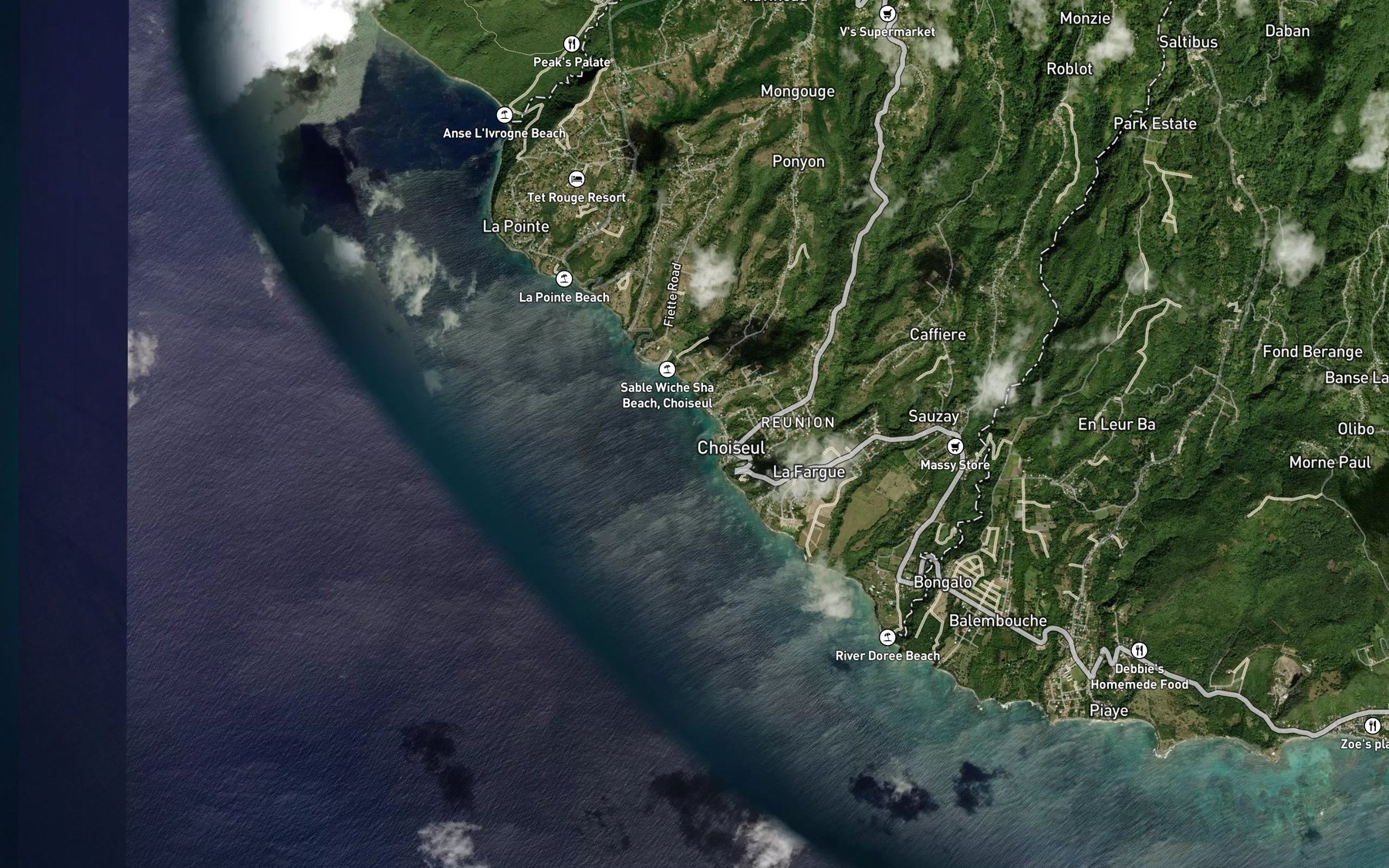 Satellite map of the Choiseul Bay