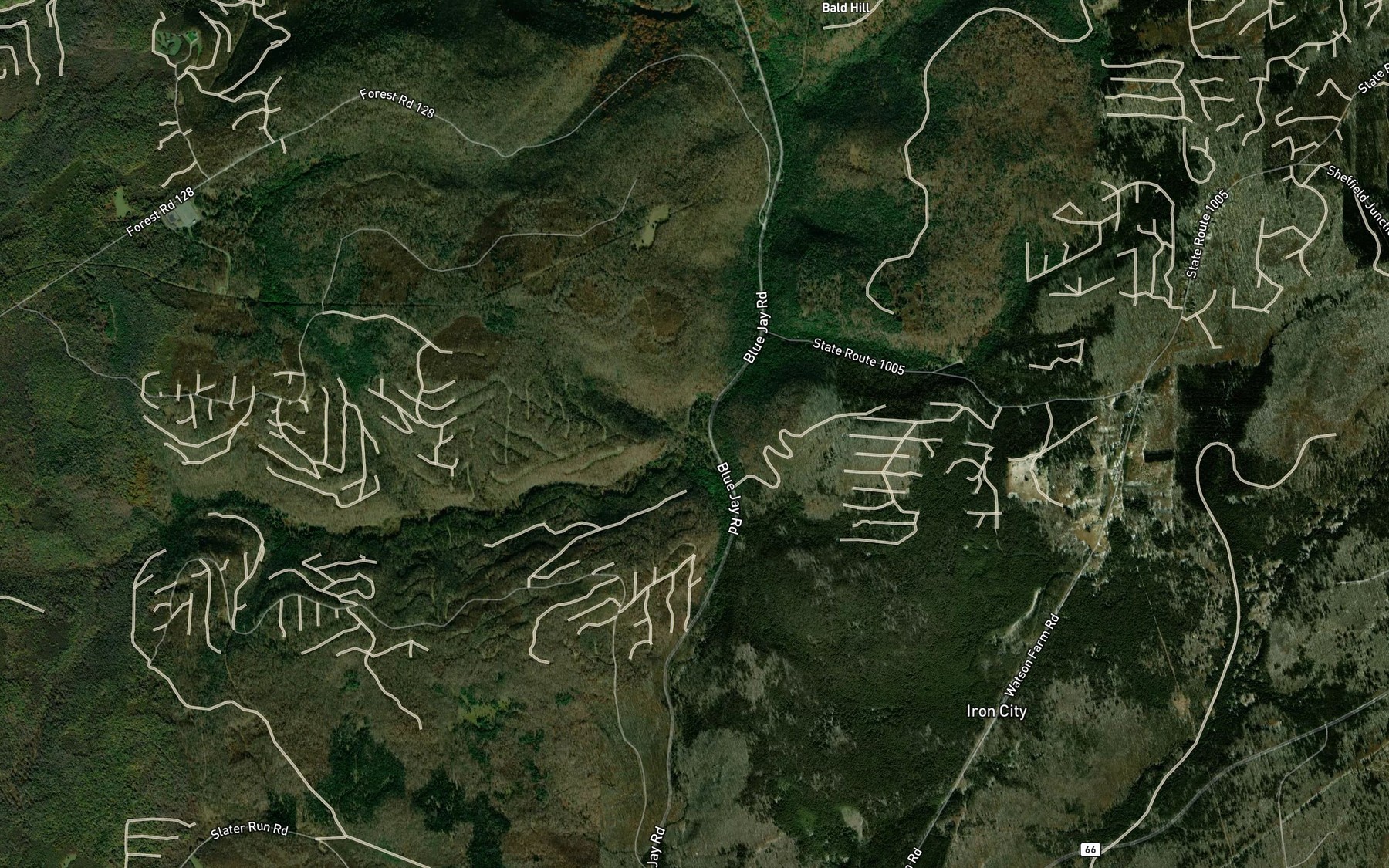 Satellite map of the Slater Run