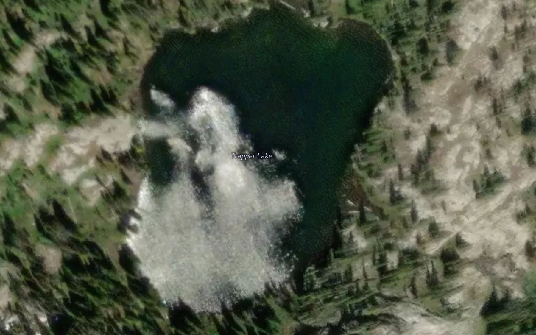 Satellite map of the Trapper Lake