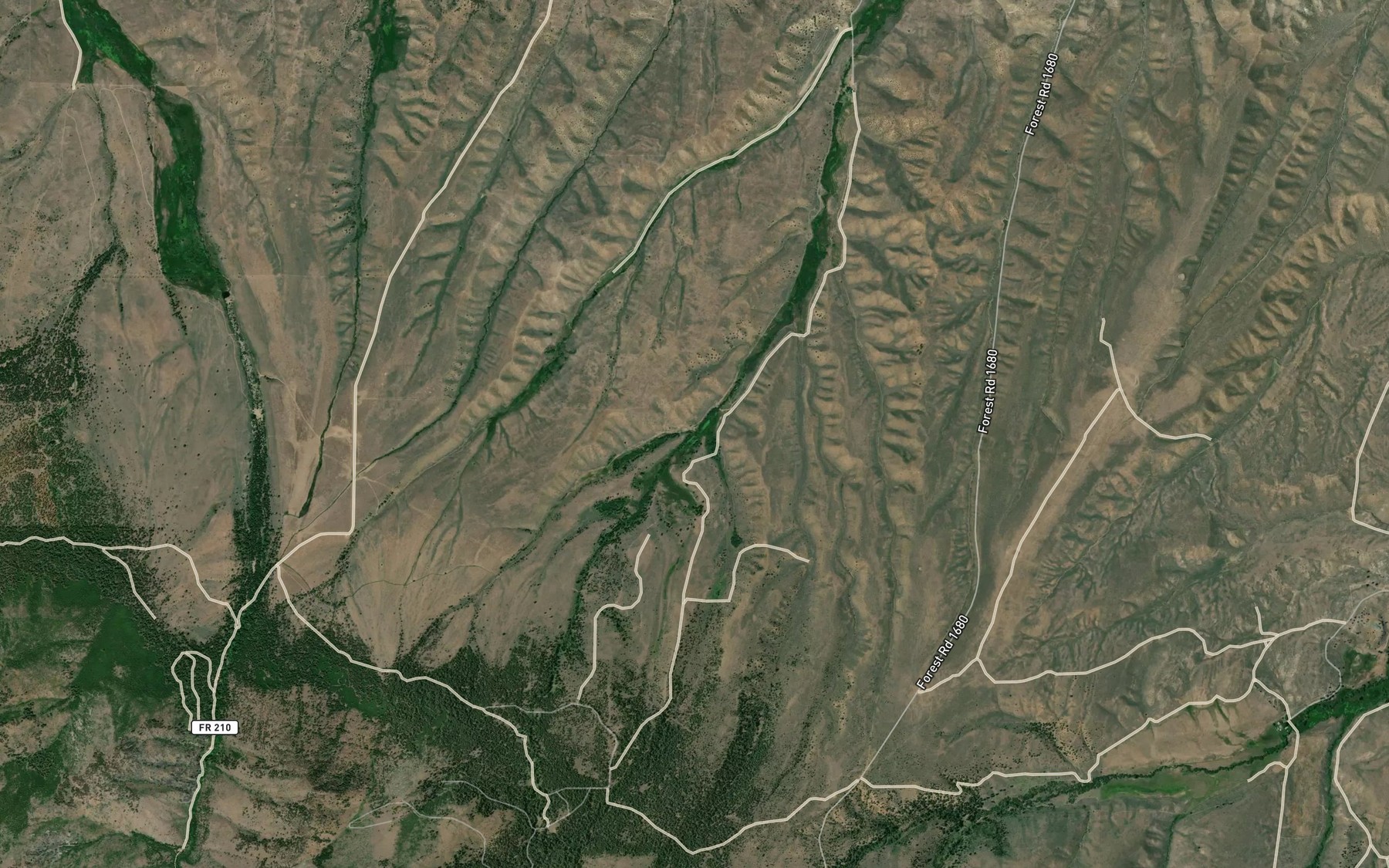 Satellite map of the Shirts Creek