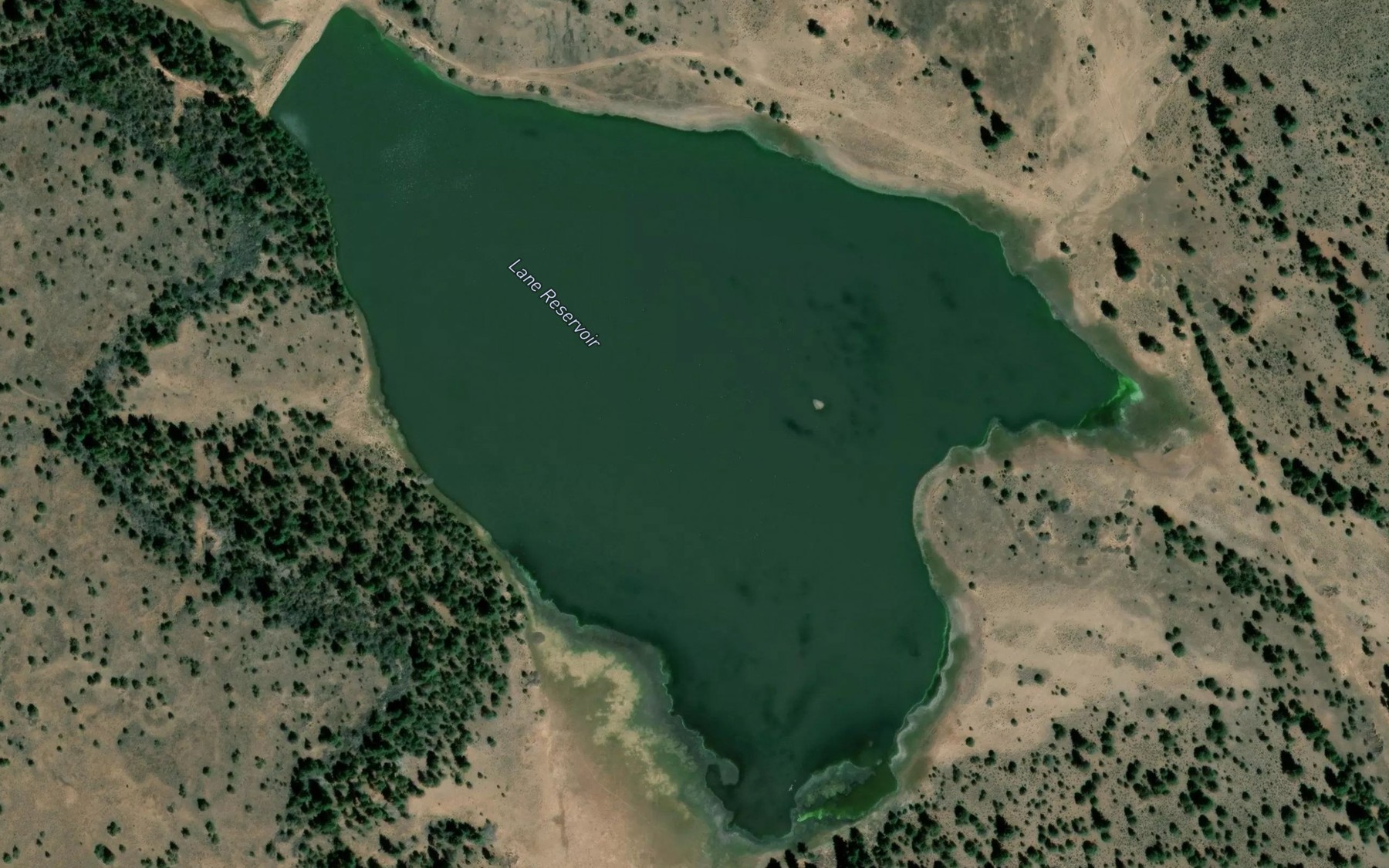 Satellite map of the Lane Reservoir