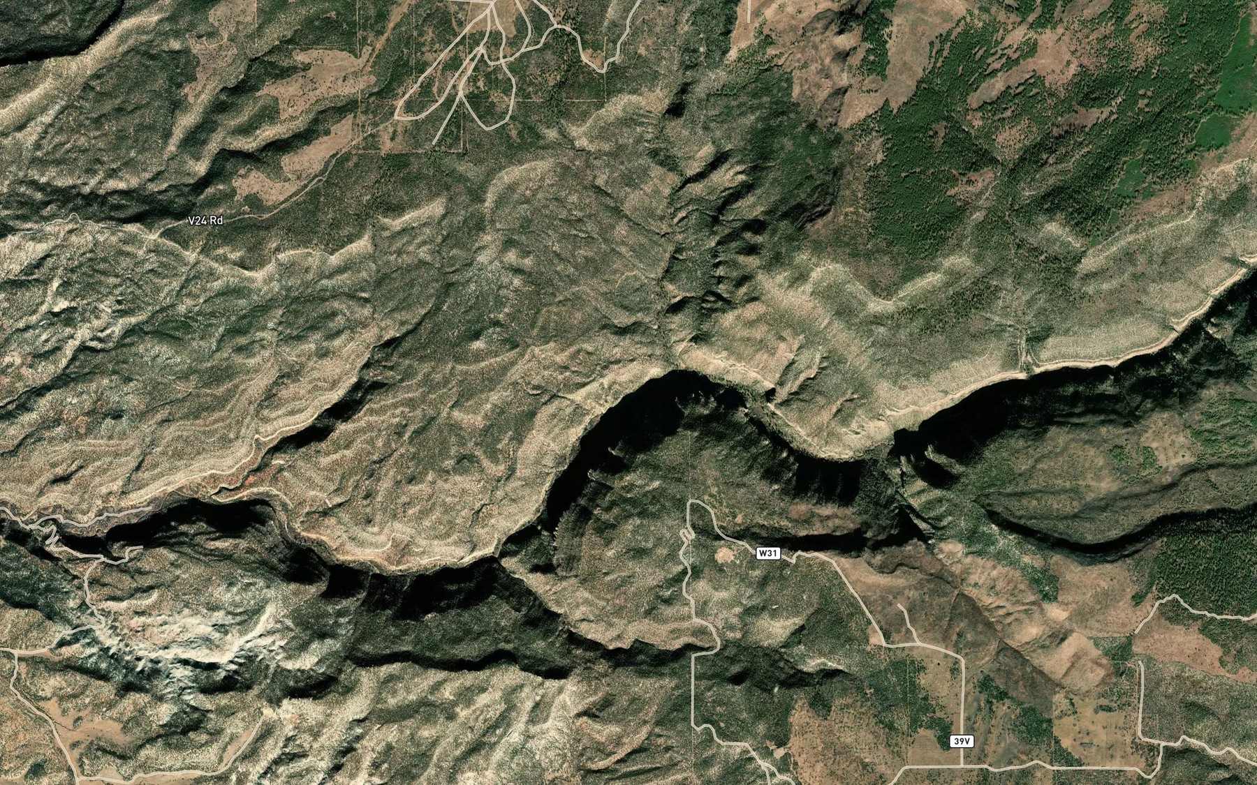 Satellite map of the Stinking Springs