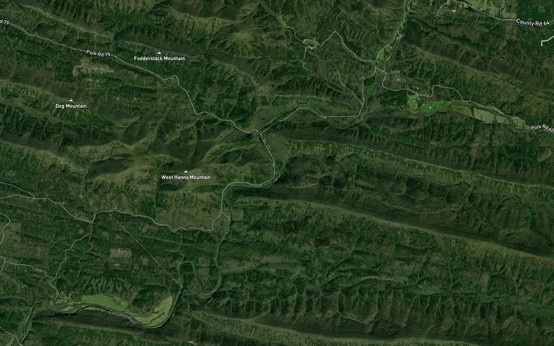 Satellite map of the Short Creek