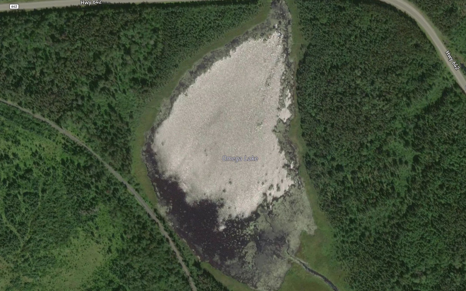 Satellite map of the Omega Lake