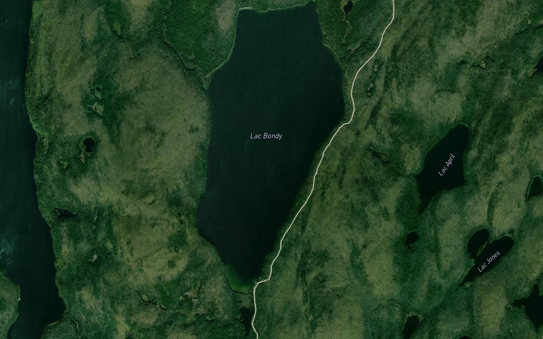 Satellite map of the Lac Bondy