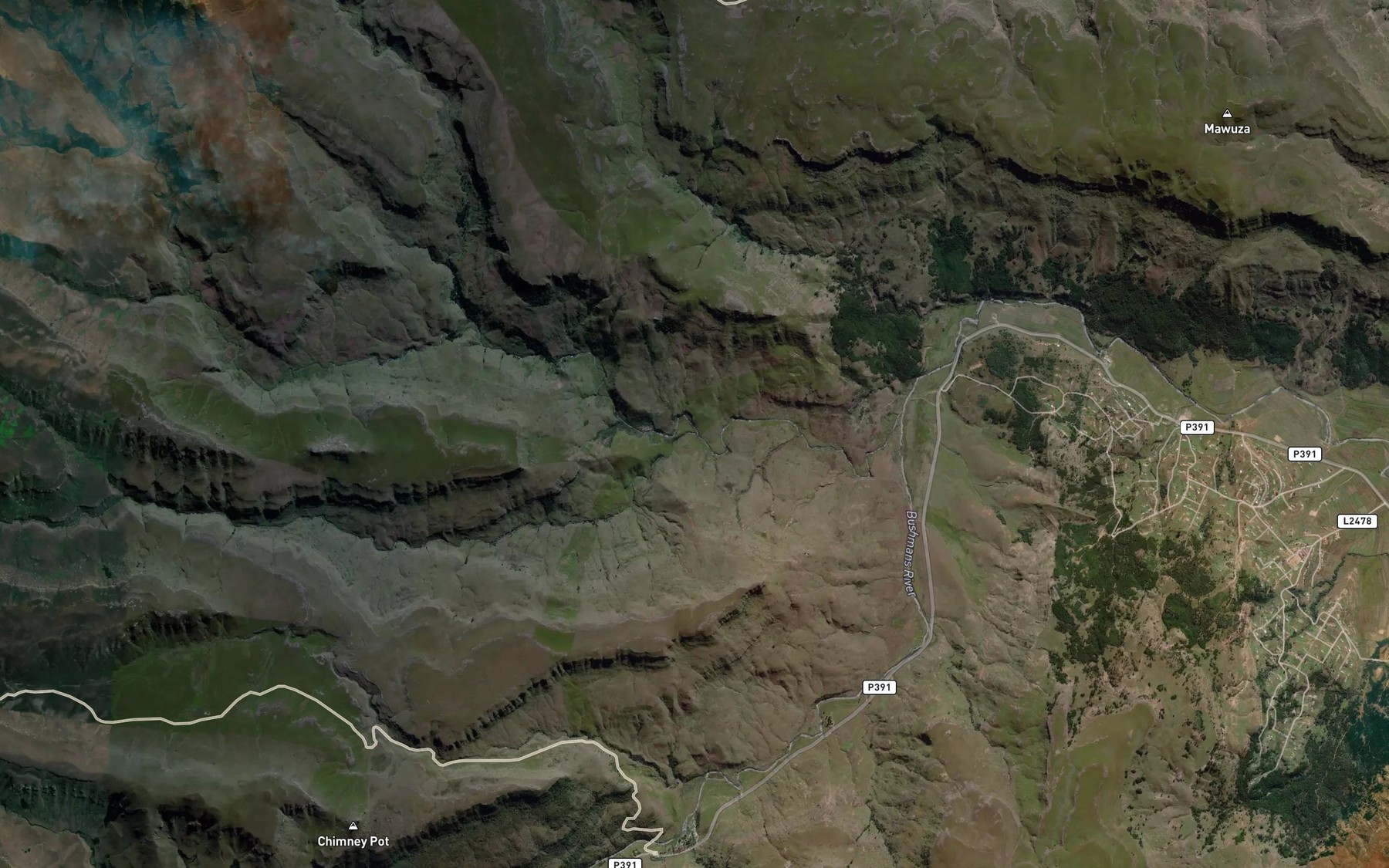 Satellite map of the Makhosini