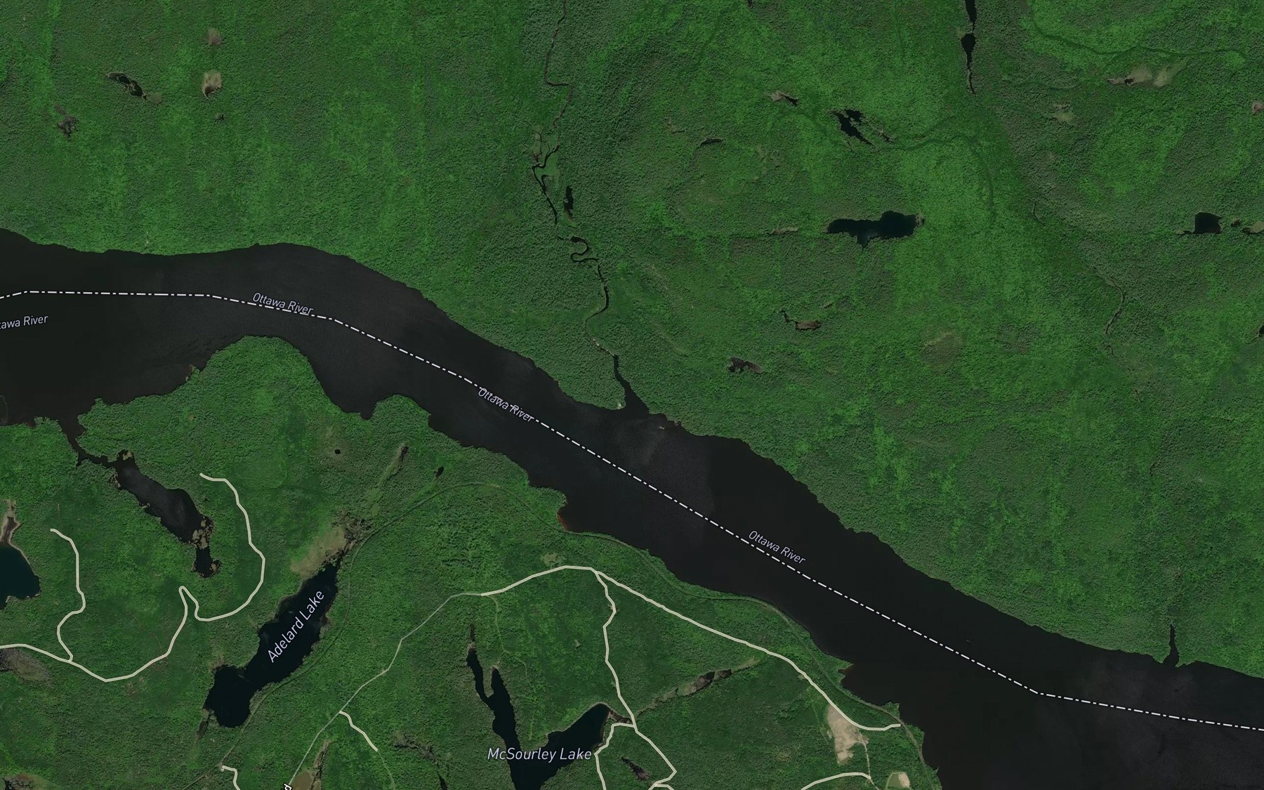 Satellite map of the Riviere a l'Ours