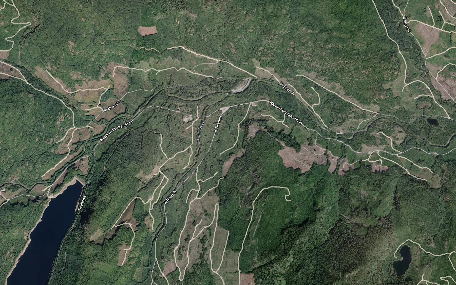 Satellite map of the Green Creek