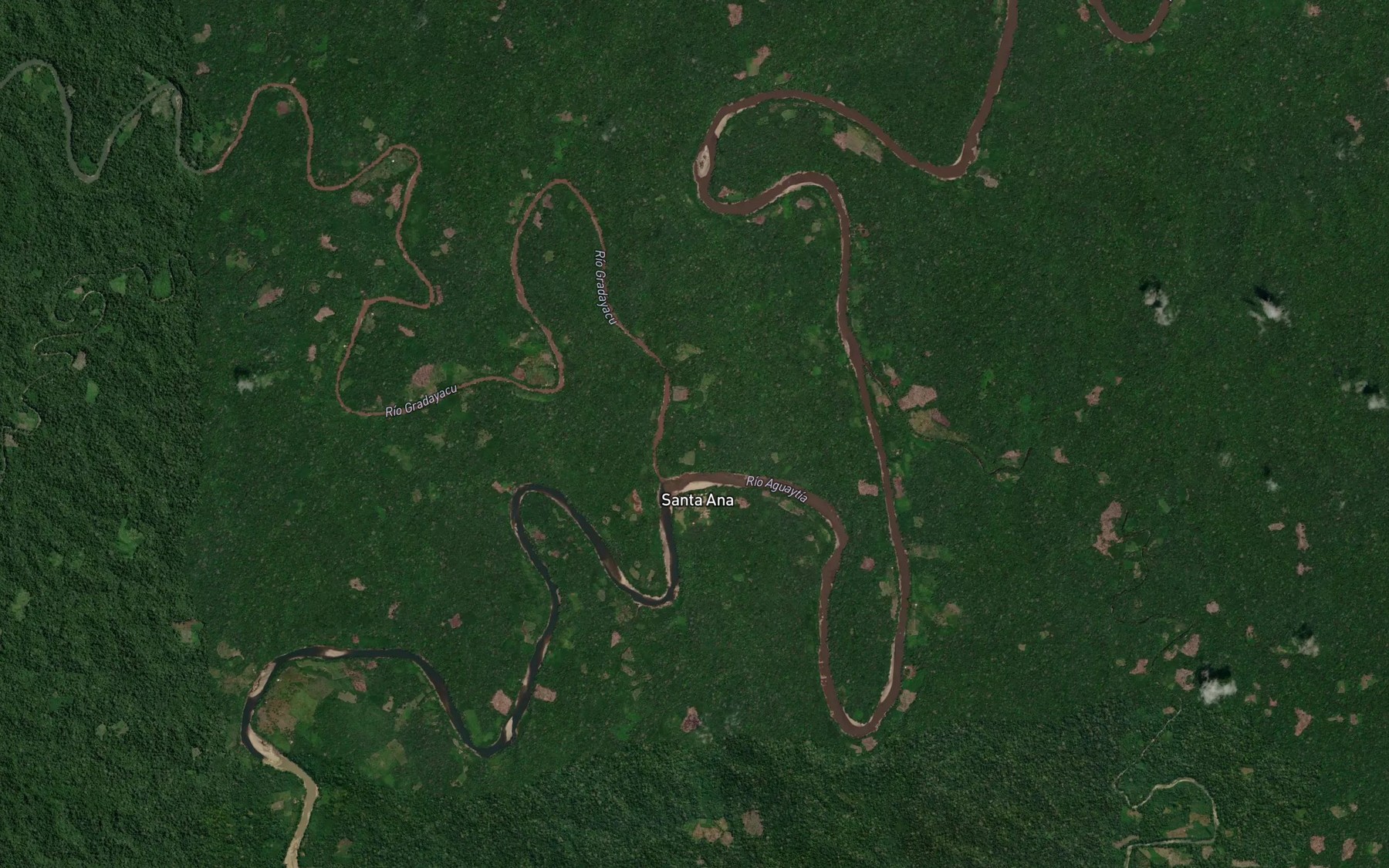 Satellite map of the Rio Gradayacu