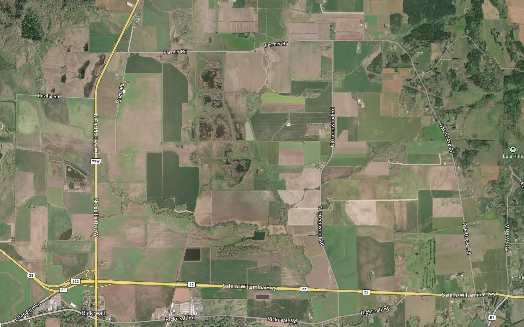 Satellite map of the Crowley Creek