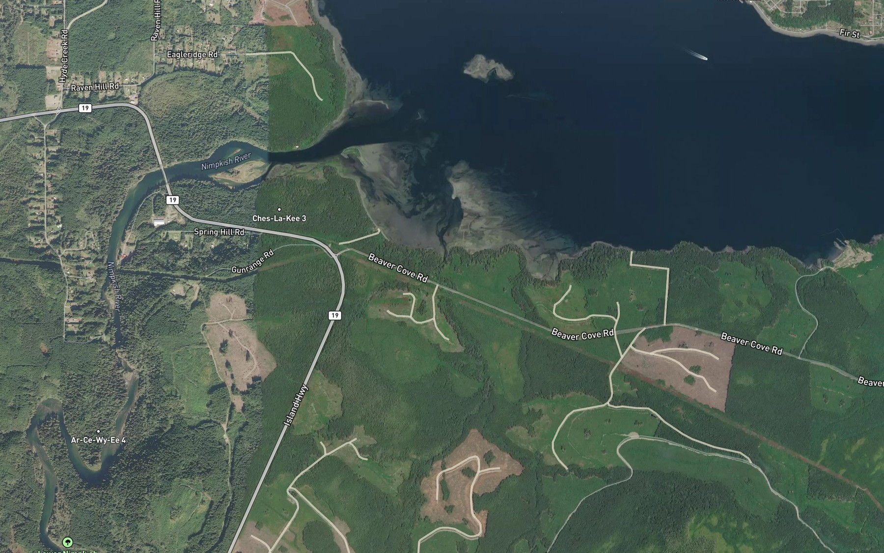 Satellite map of the Thiemer Creek