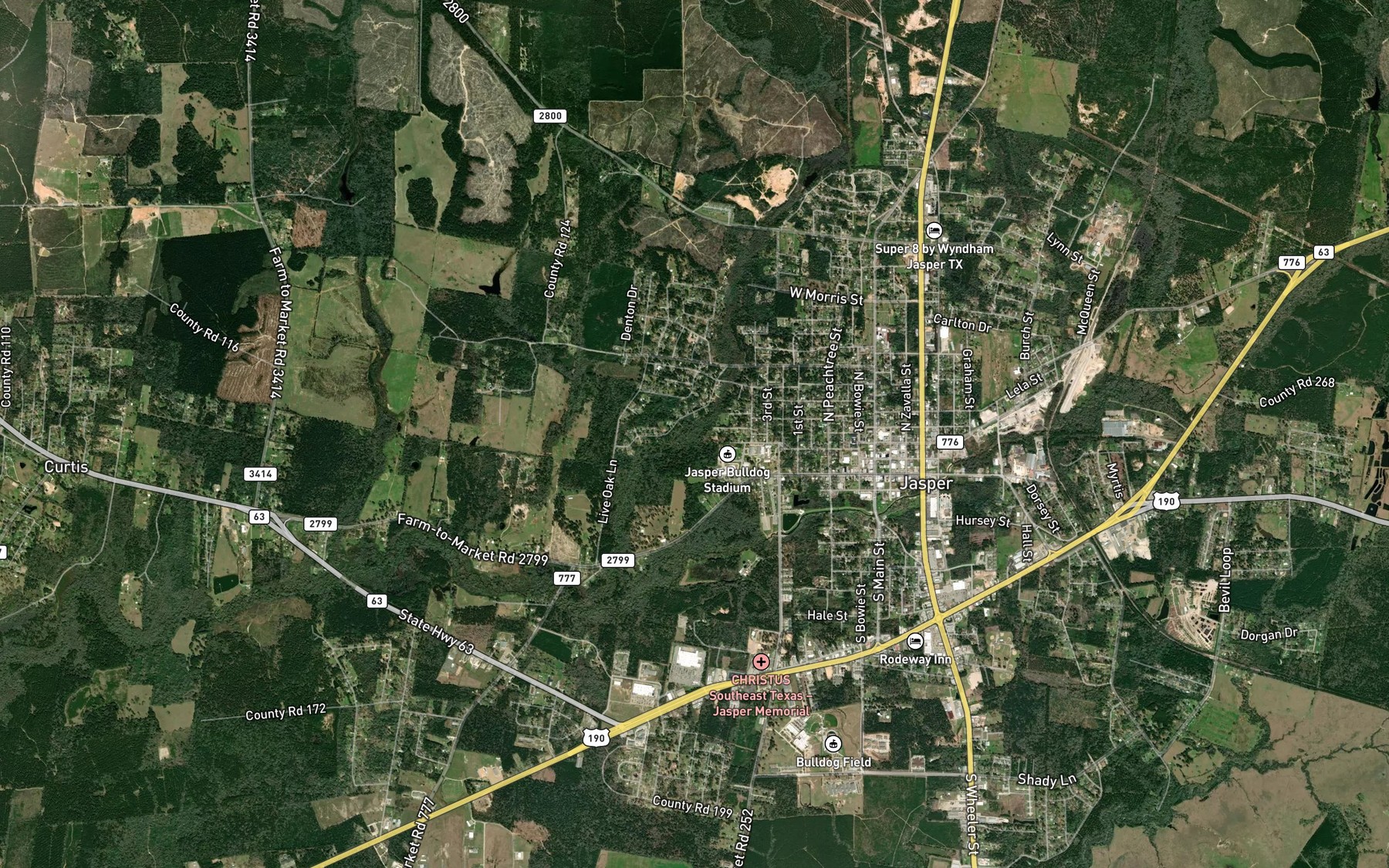 Satellite map of the Flournoy Lake