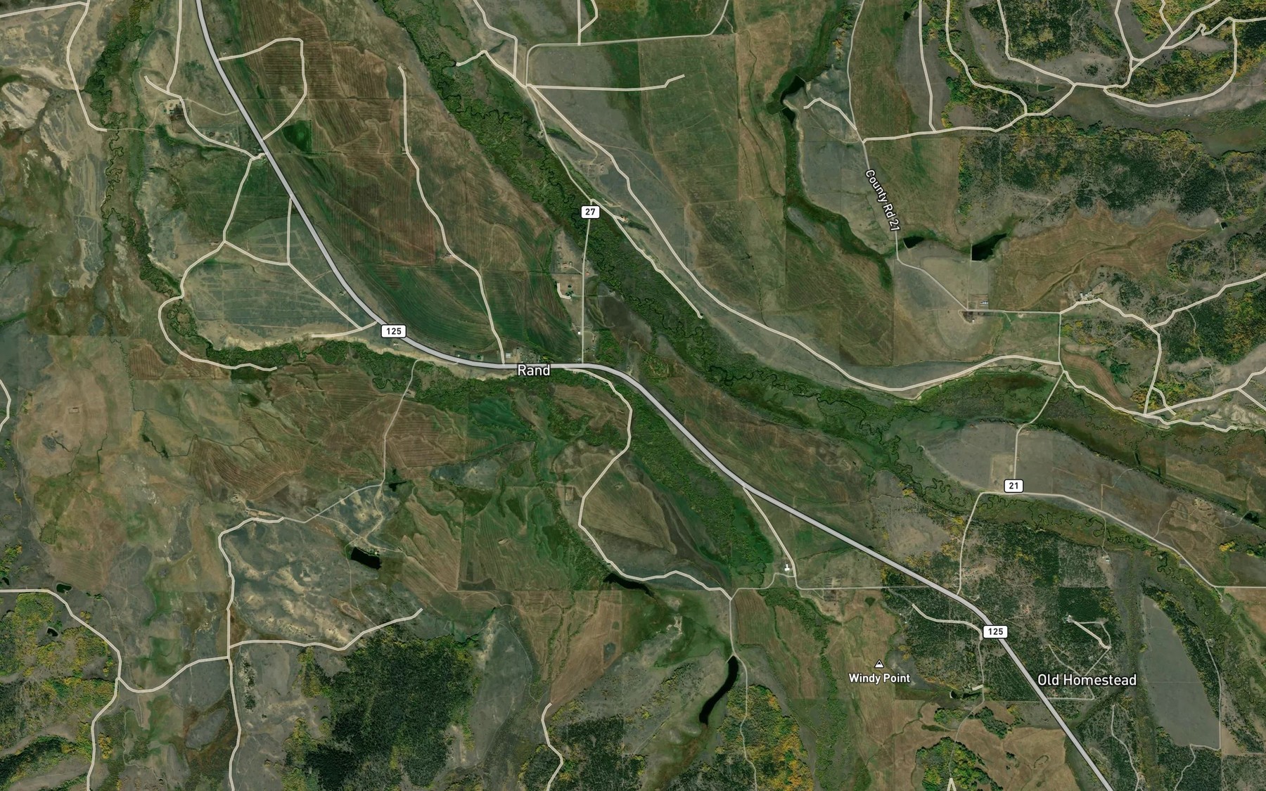 Satellite map of the Peabody Ditch