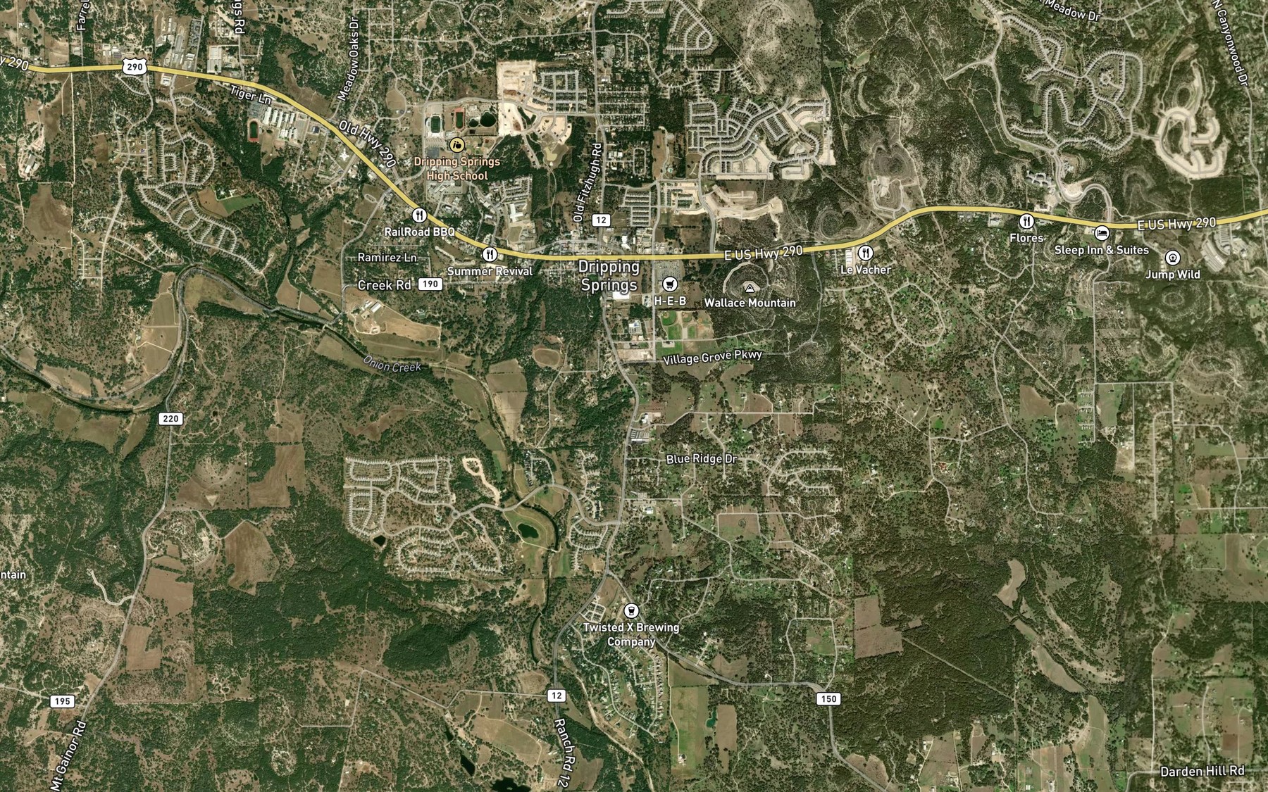 Satellite map of the Walnut Spring
