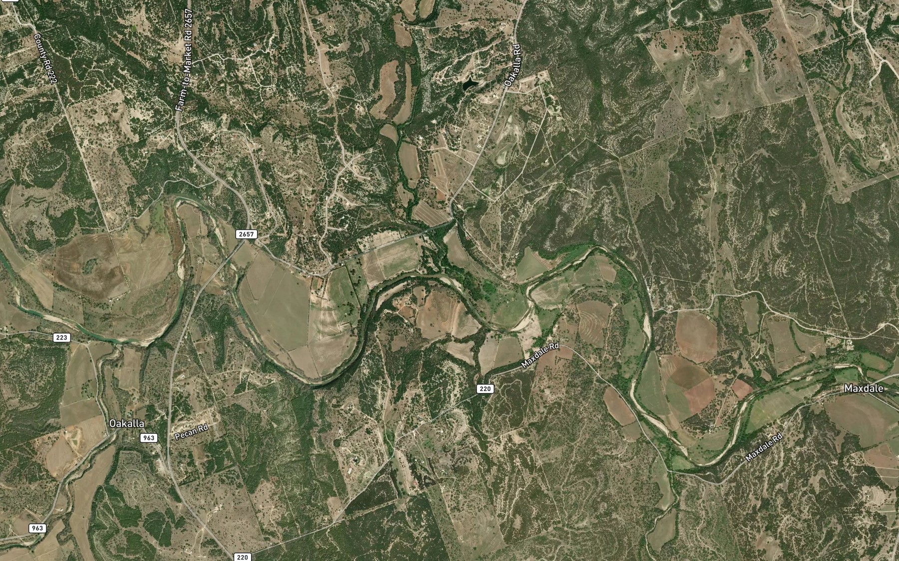 Satellite map of the Clear Creek