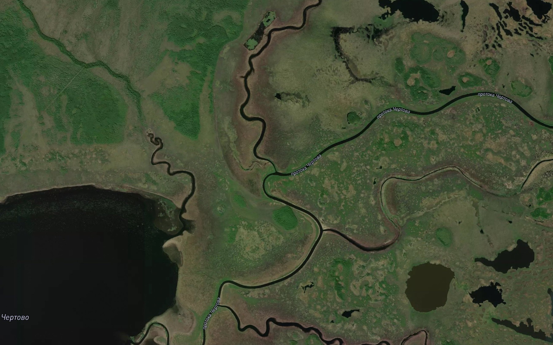 Satellite map of the Protoka Chertovo