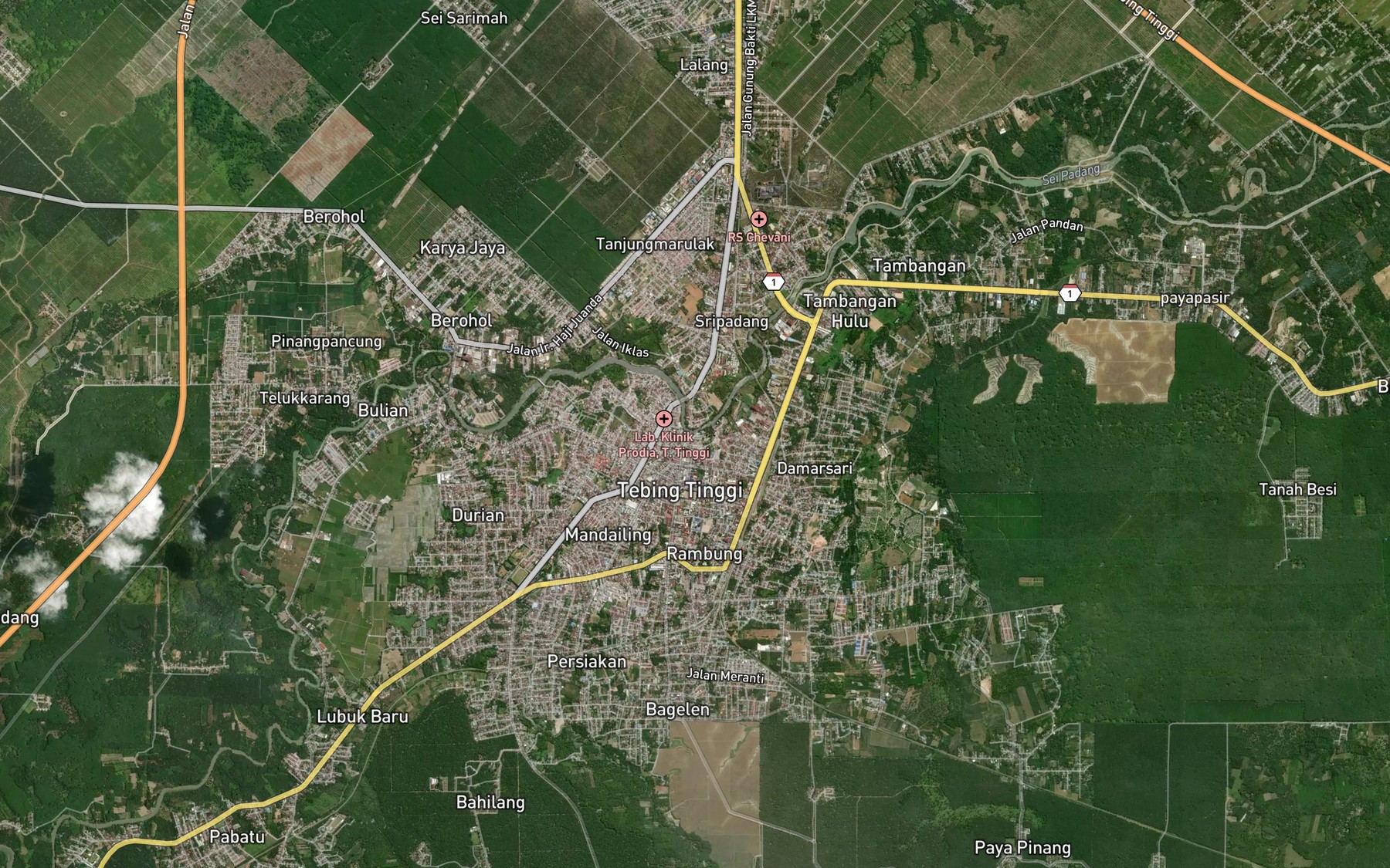 Satellite map of the Sei Bahilang