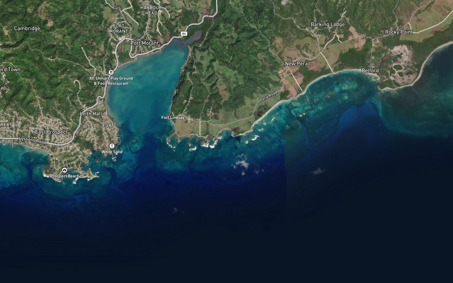 Satellite map of the Canoe Bay