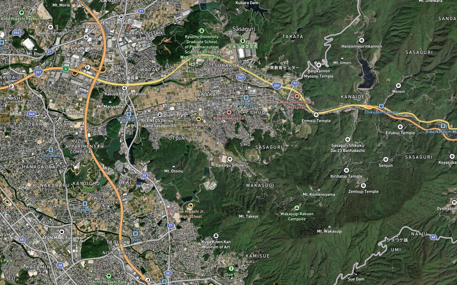 Satellite map of the Nishinoura Ike