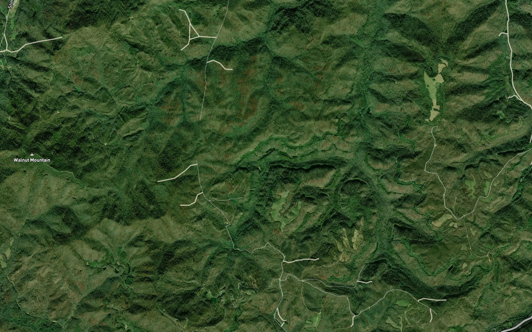 Satellite map of the Waterfall Branch