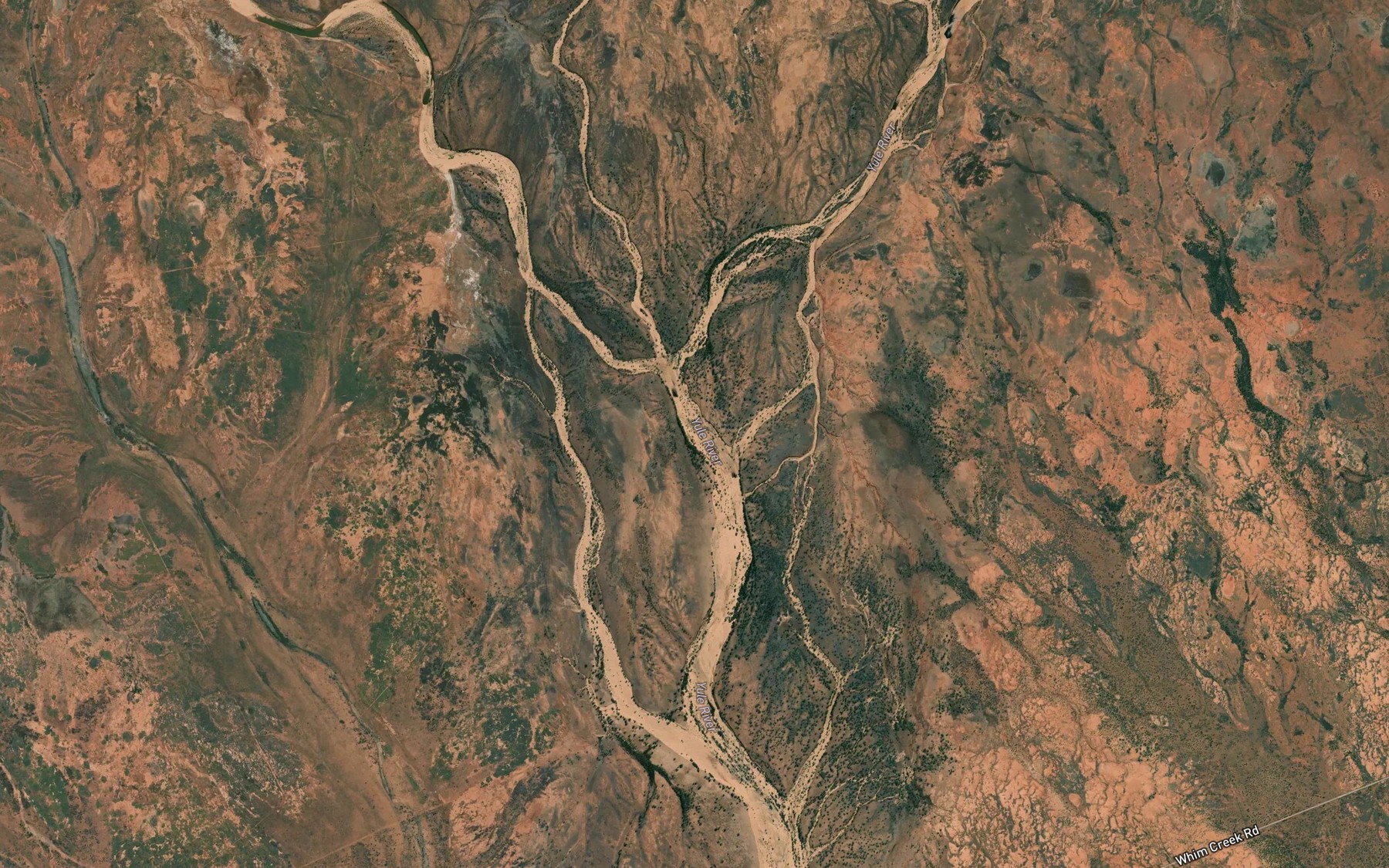 Satellite map of the Yule River