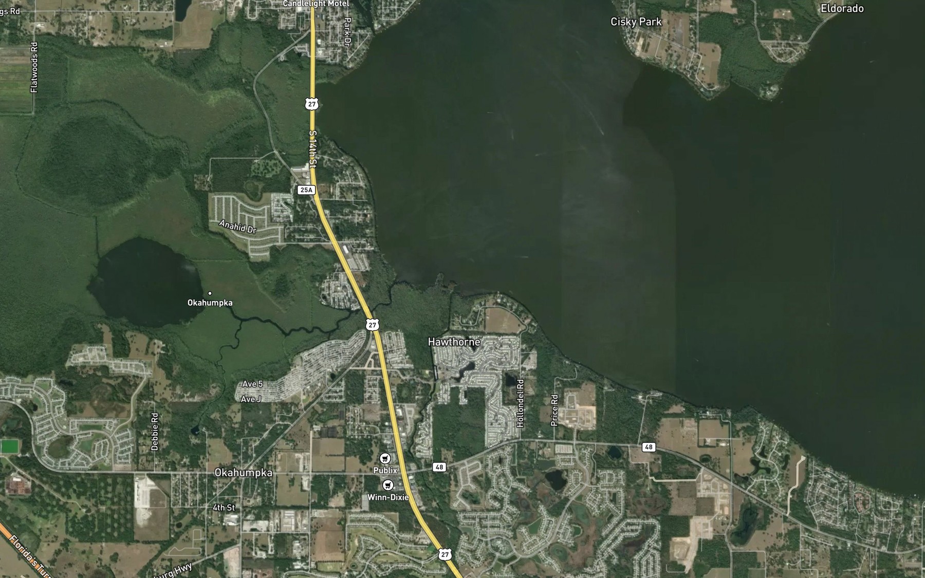 Satellite map of the Palatlakaha River