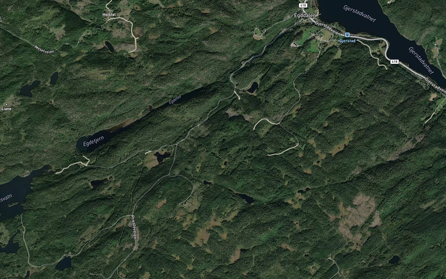 Satellite map of the Kalvastjern