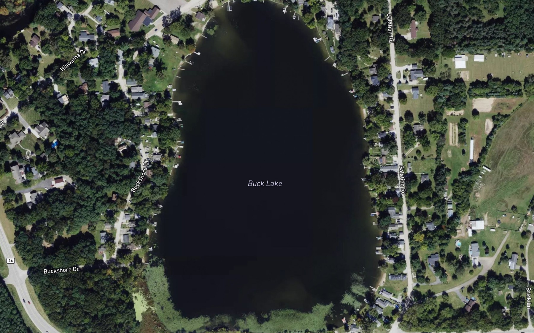 Satellite map of the Buck Lake