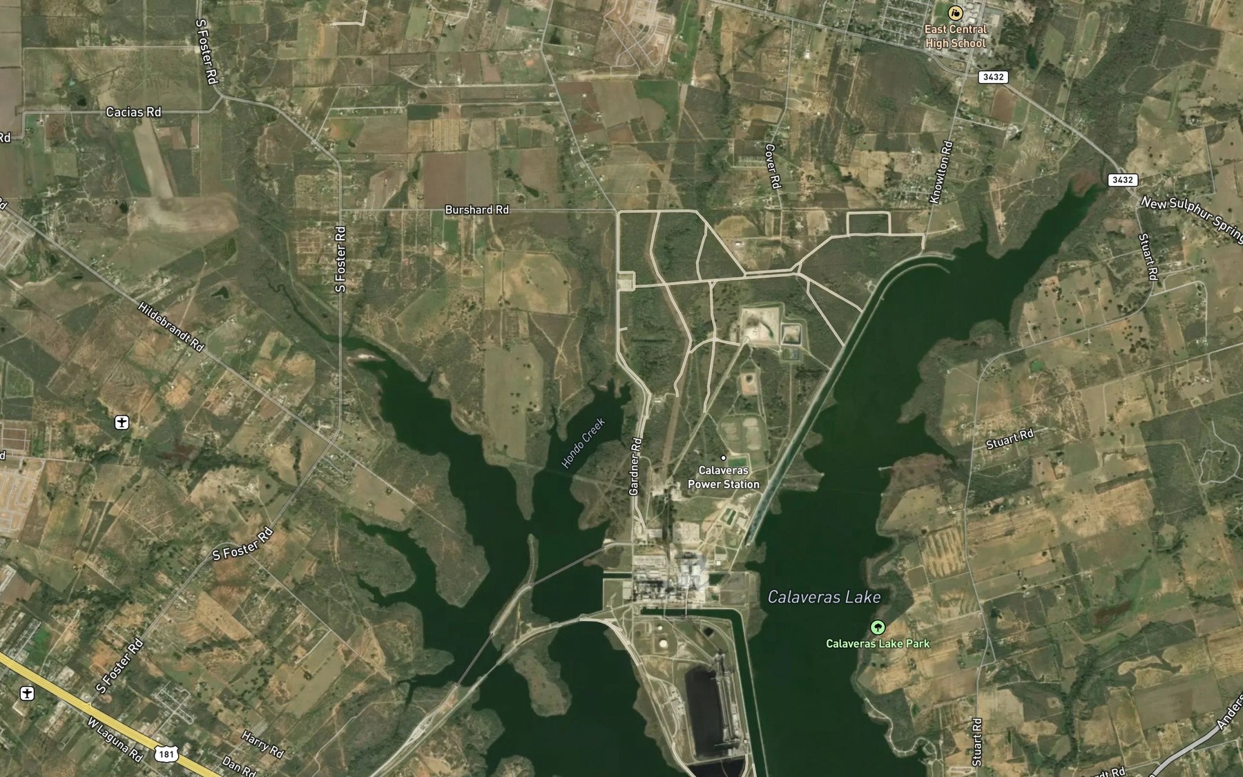 Satellite map of the Hondo Creek