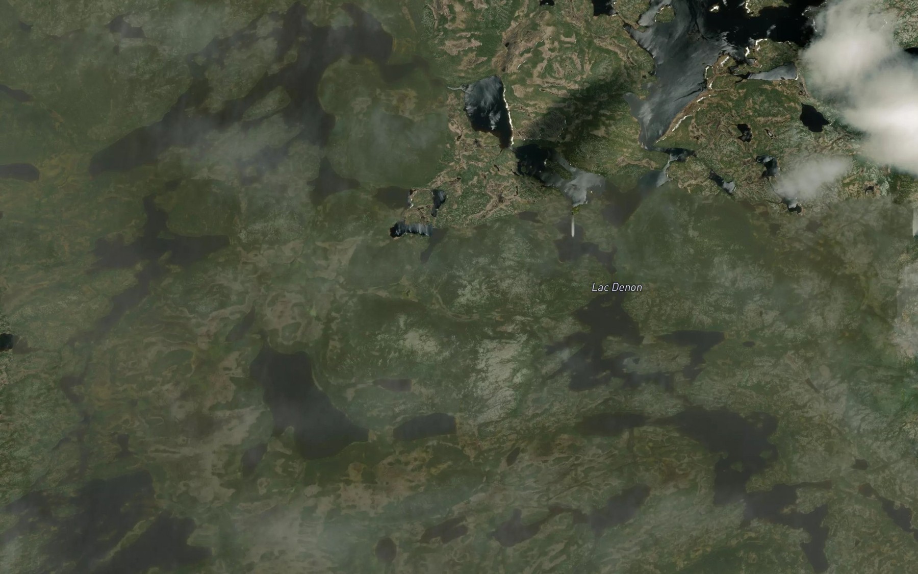 Satellite map of the Lac Denon