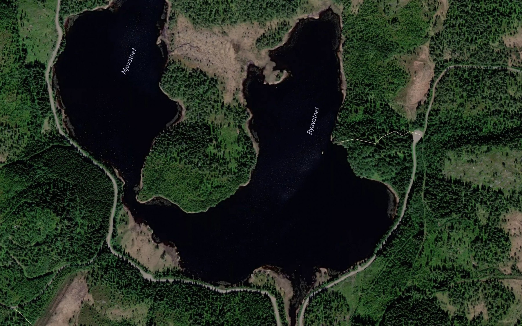 Satellite map of the Byavatnet