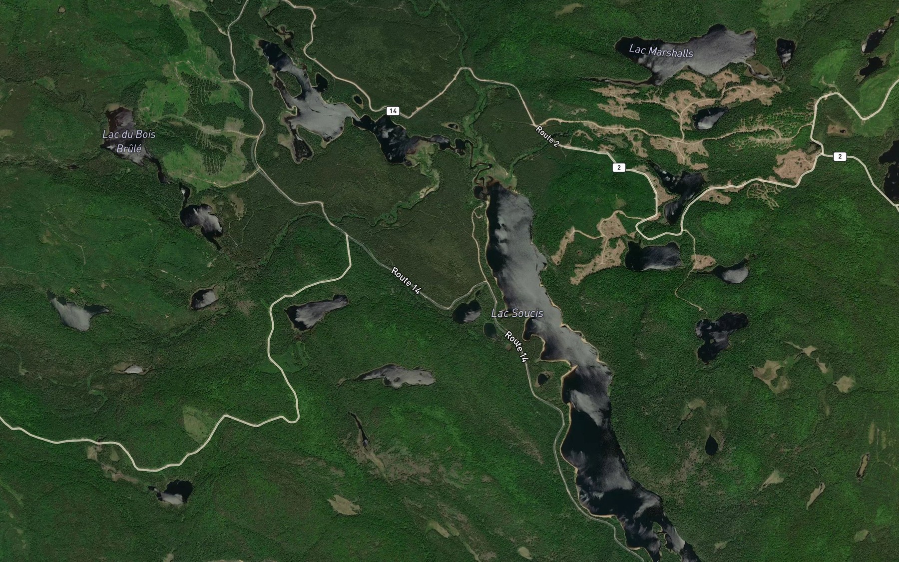 Satellite map of the Ruisseau Thom